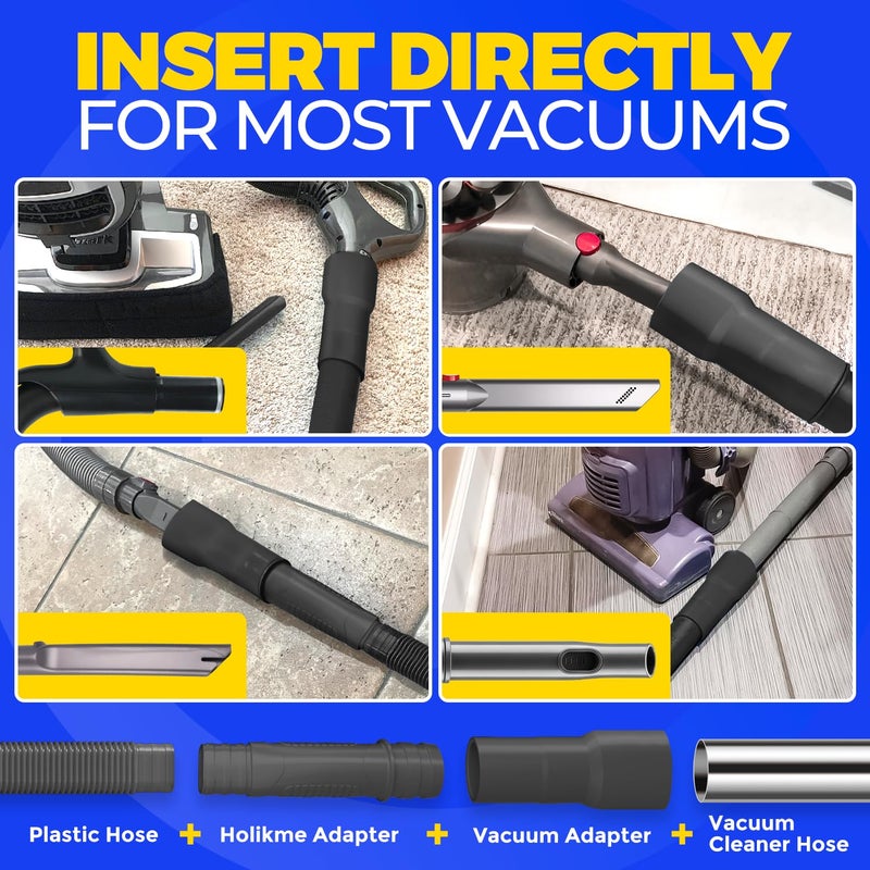 Holikme 2 Pieces Dryer Vent Cleaner Kit, Dryer Lint Vacuum Attachment and Flexible Dryer Lint Brush, Dryer Vent Vacuum Hose Attachment,Black - Image 3